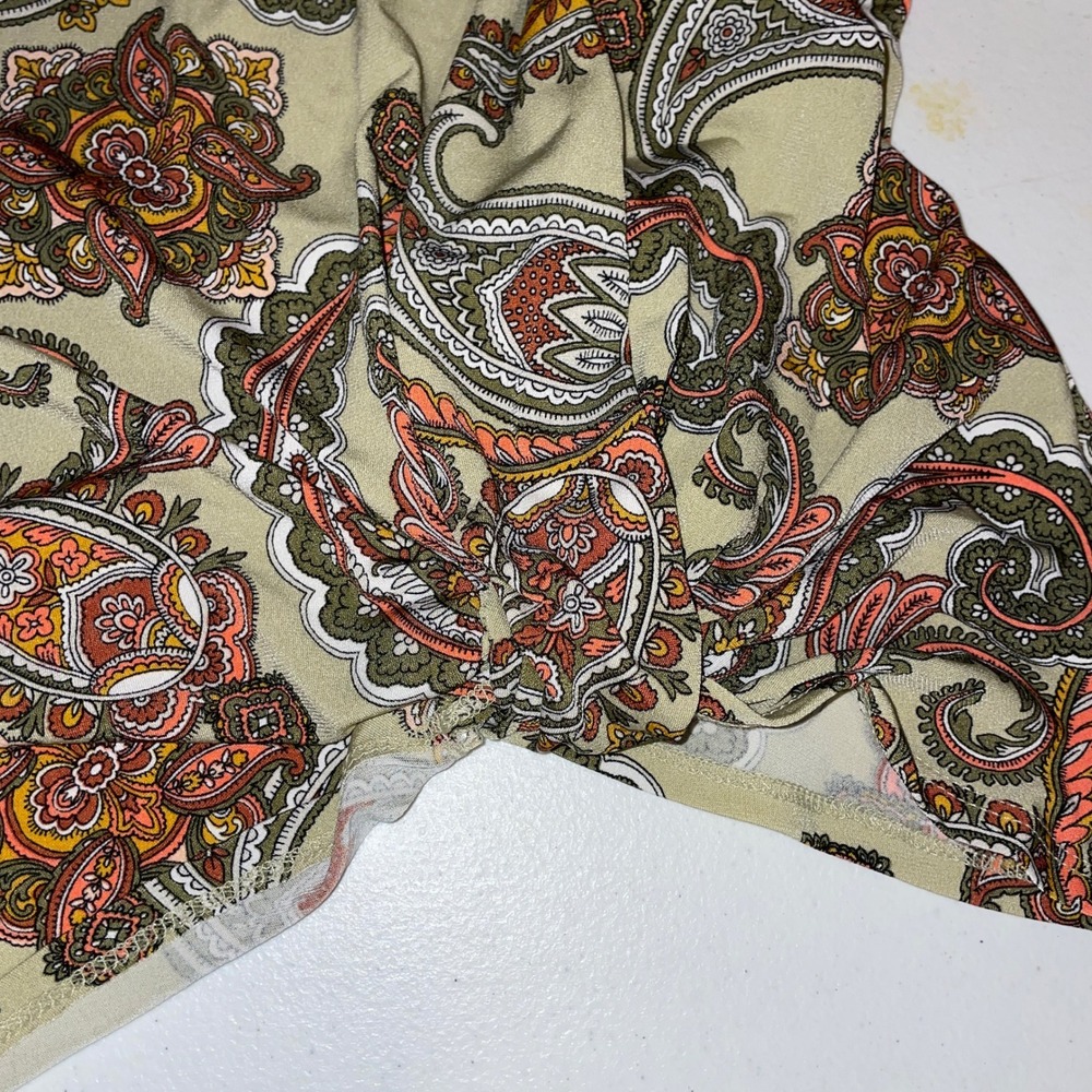 Boho Paisley Blouse Womens Relaxed Ruched Hem Tunic Cottagecore Festival Top - Picture 5 of 6